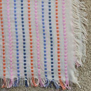 Madewell Stitched Rainbow Stripe Scarf/Shawl in Faded Wicker